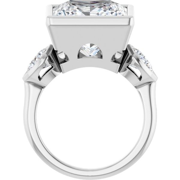 Bezel-Set Three-Stone Engagement Ring Image 2 Blue Water Jewelers Saint Augustine, FL