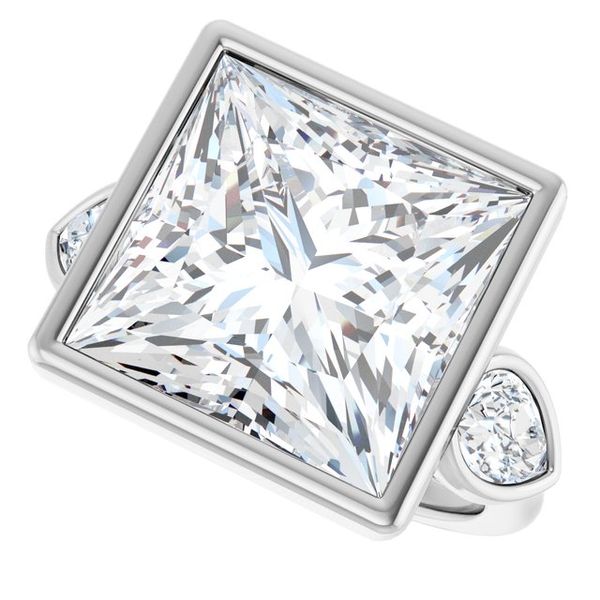Bezel-Set Three-Stone Engagement Ring Image 5 Blue Water Jewelers Saint Augustine, FL