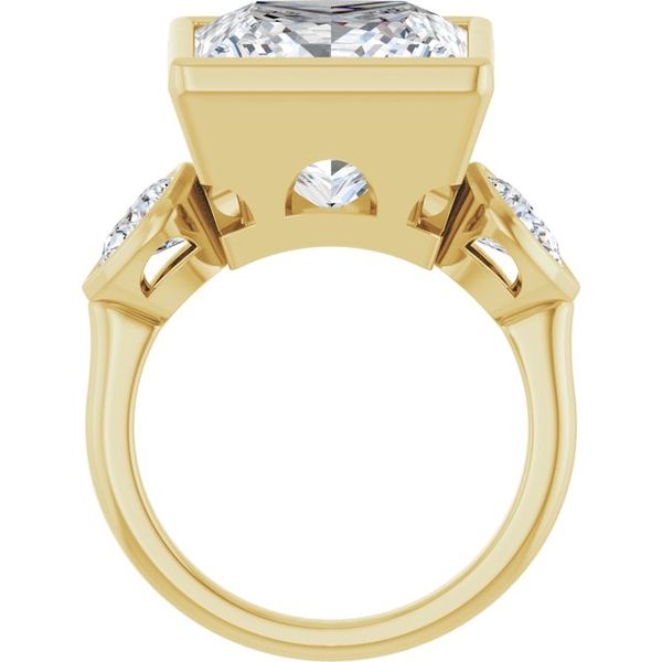 Bezel-Set Three-Stone Engagement Ring Image 2 Colonial Jewelers of Easton Easton, MD