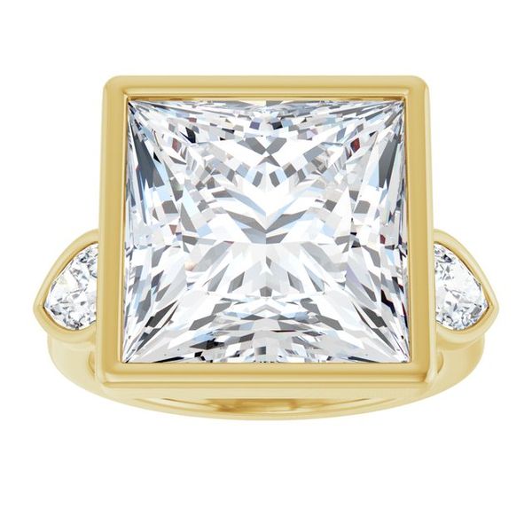 Bezel-Set Three-Stone Engagement Ring Image 3 Colonial Jewelers of Easton Easton, MD