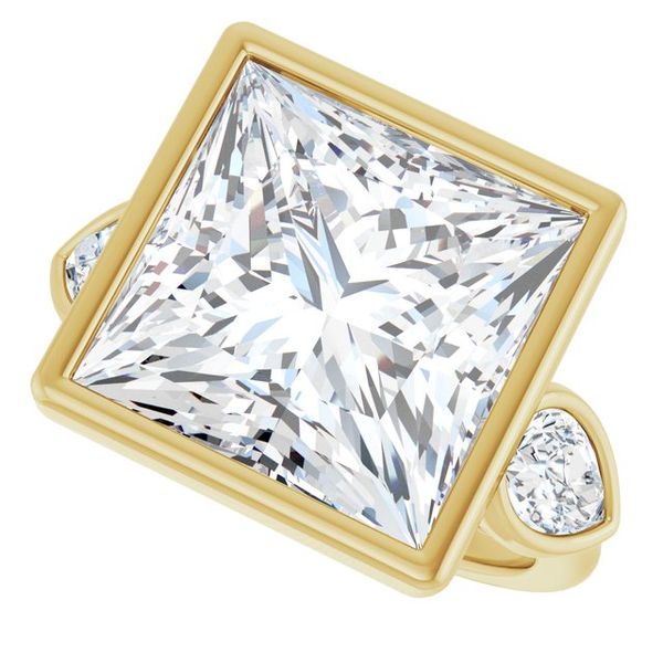 Bezel-Set Three-Stone Engagement Ring Image 5 Colonial Jewelers of Easton Easton, MD