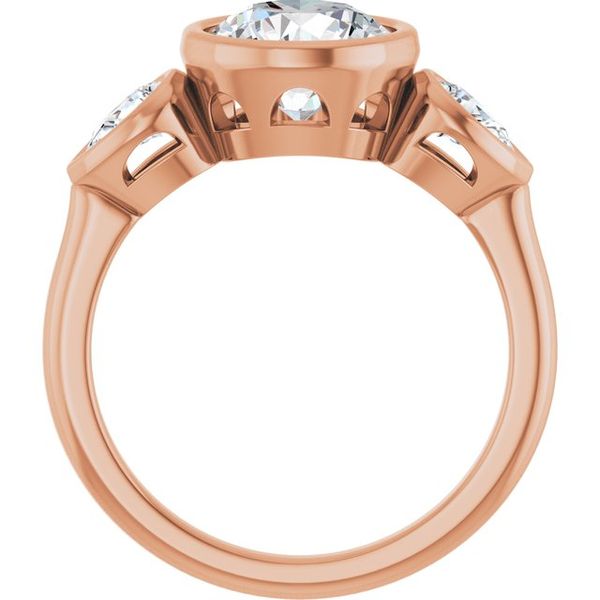 Bezel-Set Three-Stone Engagement Ring Image 2 Colonial Jewelers of Easton Easton, MD