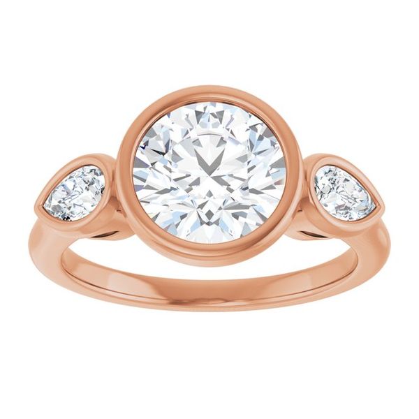 Bezel-Set Three-Stone Engagement Ring Image 3 Colonial Jewelers of Easton Easton, MD