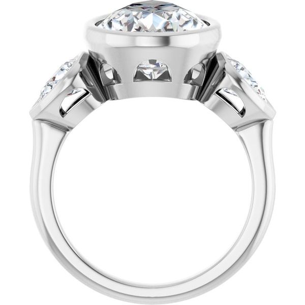 Bezel-Set Three-Stone Engagement Ring Image 2 Leitzel's Jewelry Myerstown, PA