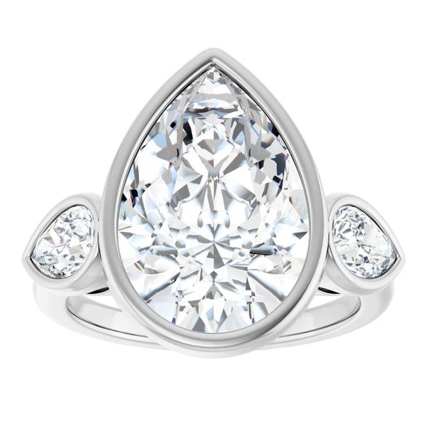 Bezel-Set Three-Stone Engagement Ring Image 3 Leitzel's Jewelry Myerstown, PA