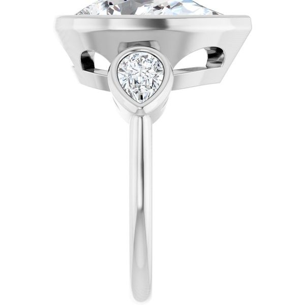 Bezel-Set Three-Stone Engagement Ring Image 4 Leitzel's Jewelry Myerstown, PA