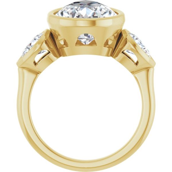 Bezel-Set Three-Stone Engagement Ring Image 2 Vulcan's Forge LLC KANSAS CITY, MO