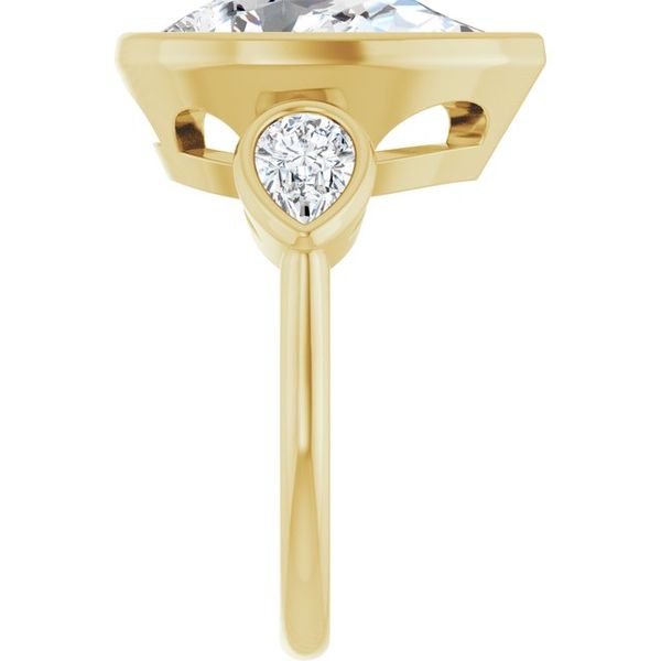 Bezel-Set Three-Stone Engagement Ring Image 4 Vulcan's Forge LLC KANSAS CITY, MO