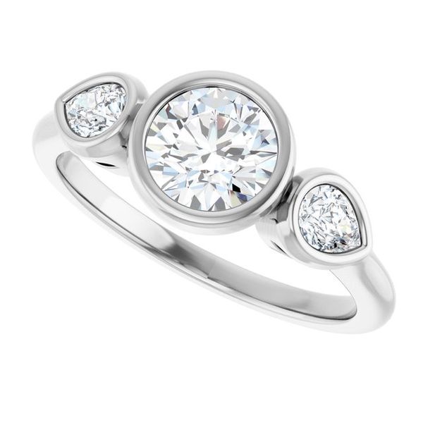 Bezel-Set Three-Stone Engagement Ring Image 5 Waddington Jewelers Bowling Green, OH