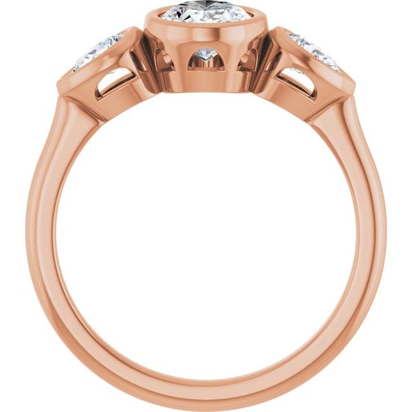 Bezel-Set Three-Stone Engagement Ring Image 2 Vulcan's Forge LLC KANSAS CITY, MO