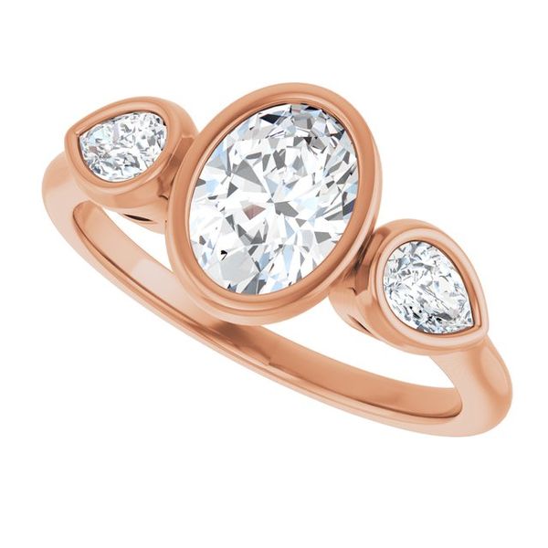 Bezel-Set Three-Stone Engagement Ring Image 5 Vulcan's Forge LLC KANSAS CITY, MO