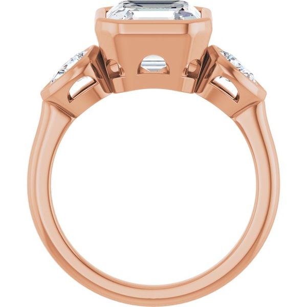 Bezel-Set Three-Stone Engagement Ring Image 2 Blocher Jewelers Ellwood City, PA