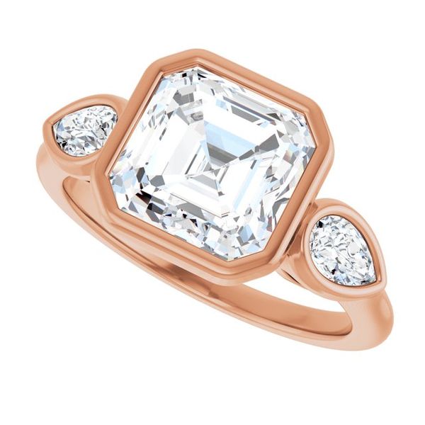 Bezel-Set Three-Stone Engagement Ring Image 5 Blocher Jewelers Ellwood City, PA