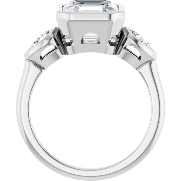 Bezel-Set Three-Stone Engagement Ring Image 2 The Diamond Ring Co San Jose, CA
