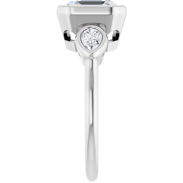 Bezel-Set Three-Stone Engagement Ring Image 4 The Diamond Ring Co San Jose, CA