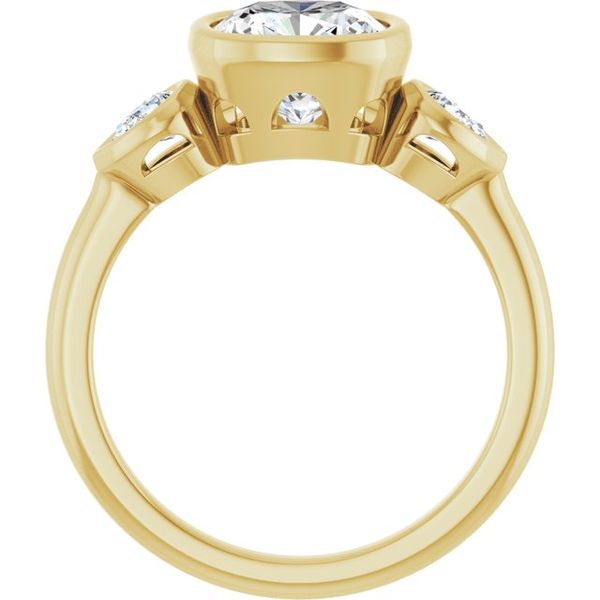 Bezel-Set Three-Stone Engagement Ring Image 2 Colonial Jewelers of Easton Easton, MD