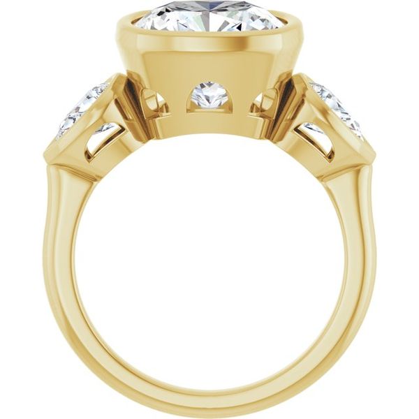Bezel-Set Three-Stone Engagement Ring Image 2 Segner's Jewelers Fredericksburg, TX