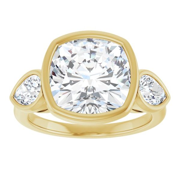 Bezel-Set Three-Stone Engagement Ring Image 3 Segner's Jewelers Fredericksburg, TX