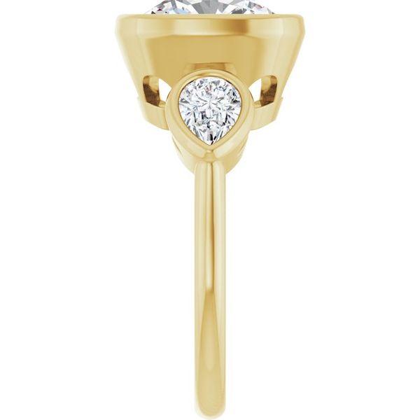 Bezel-Set Three-Stone Engagement Ring Image 4 Segner's Jewelers Fredericksburg, TX