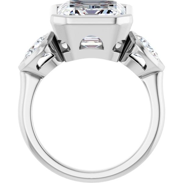 Bezel-Set Three-Stone Engagement Ring Image 2 Waddington Jewelers Bowling Green, OH
