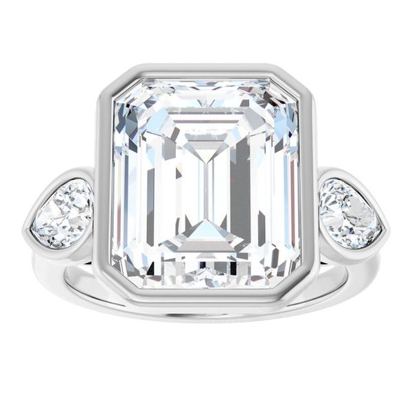 Bezel-Set Three-Stone Engagement Ring Image 3 Blocher Jewelers Ellwood City, PA