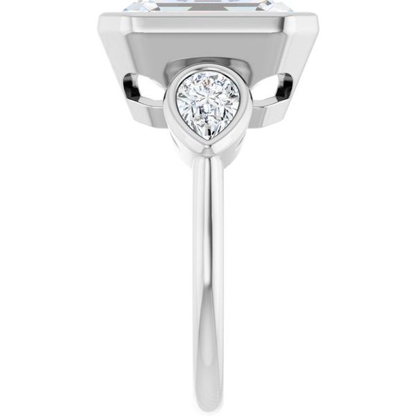 Bezel-Set Three-Stone Engagement Ring Image 4 Blocher Jewelers Ellwood City, PA