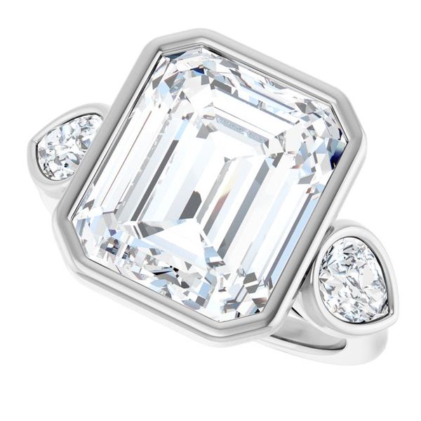 Bezel-Set Three-Stone Engagement Ring Image 5 Blocher Jewelers Ellwood City, PA
