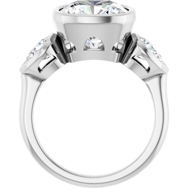 Bezel-Set Three-Stone Engagement Ring Image 2 Waddington Jewelers Bowling Green, OH