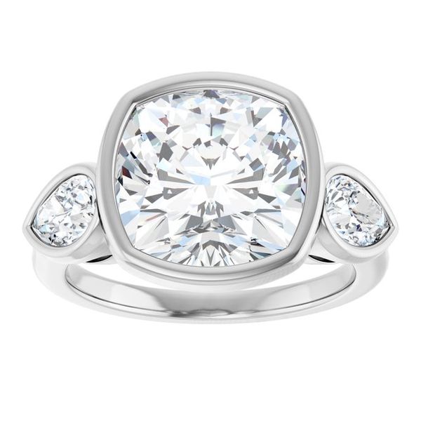 Bezel-Set Three-Stone Engagement Ring Image 3 Waddington Jewelers Bowling Green, OH