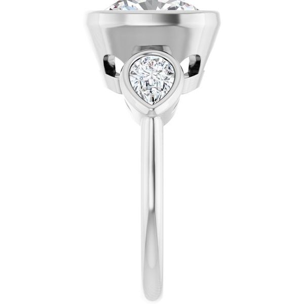 Bezel-Set Three-Stone Engagement Ring Image 4 Waddington Jewelers Bowling Green, OH