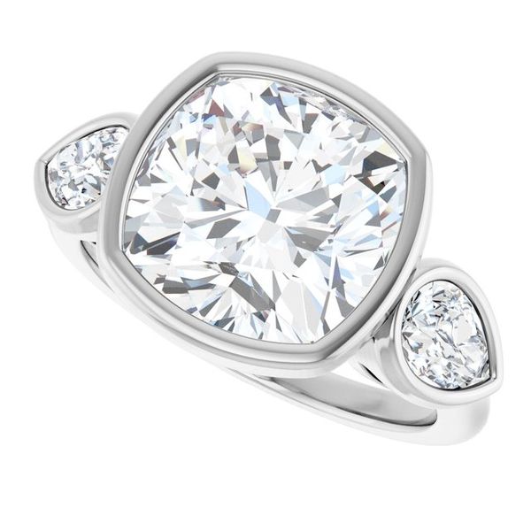 Bezel-Set Three-Stone Engagement Ring Image 5 Waddington Jewelers Bowling Green, OH