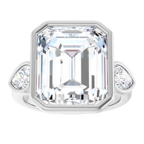 Bezel-Set Three-Stone Engagement Ring Image 3 Blue Water Jewelers Saint Augustine, FL