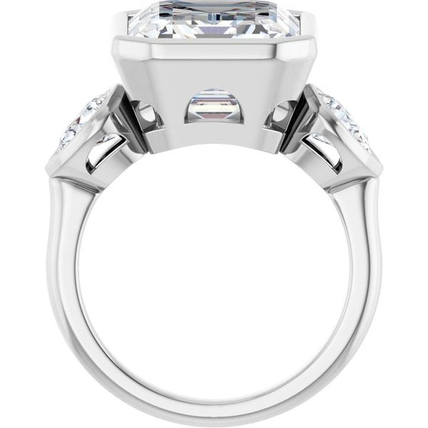 Bezel-Set Three-Stone Engagement Ring Image 2 Waddington Jewelers Bowling Green, OH