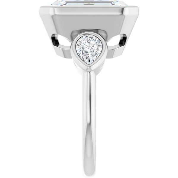 Bezel-Set Three-Stone Engagement Ring Image 4 Waddington Jewelers Bowling Green, OH