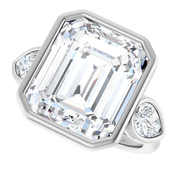 Bezel-Set Three-Stone Engagement Ring Image 5 Waddington Jewelers Bowling Green, OH