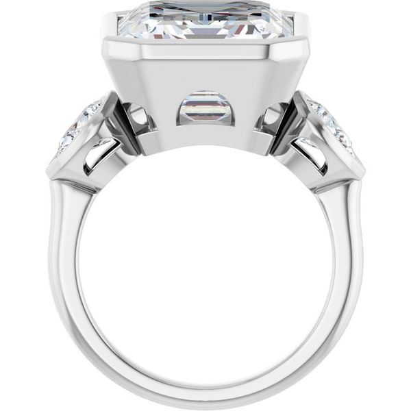 Bezel-Set Three-Stone Engagement Ring Image 2 Waddington Jewelers Bowling Green, OH