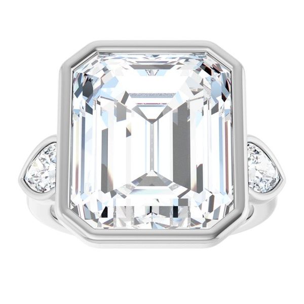 Bezel-Set Three-Stone Engagement Ring Image 3 Waddington Jewelers Bowling Green, OH