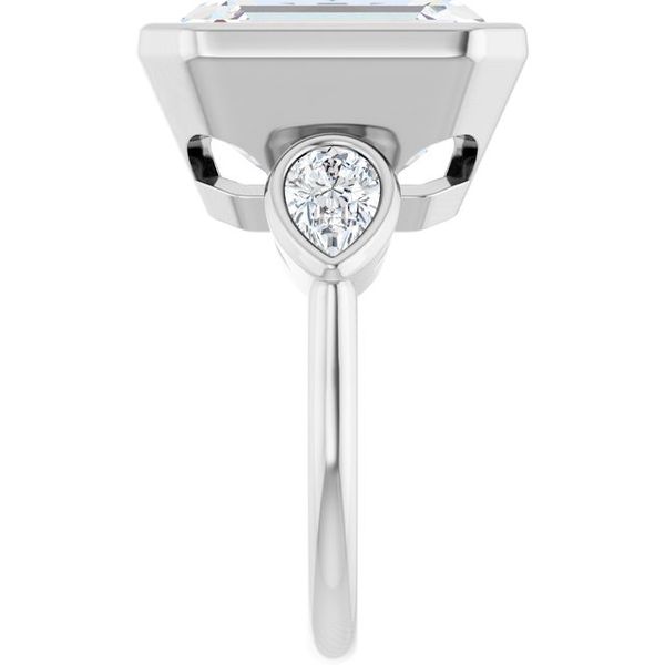 Bezel-Set Three-Stone Engagement Ring Image 4 Waddington Jewelers Bowling Green, OH