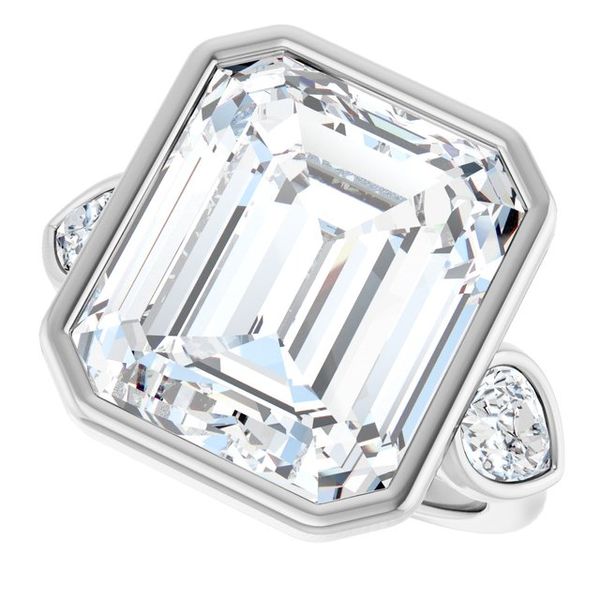 Bezel-Set Three-Stone Engagement Ring Image 5 Waddington Jewelers Bowling Green, OH