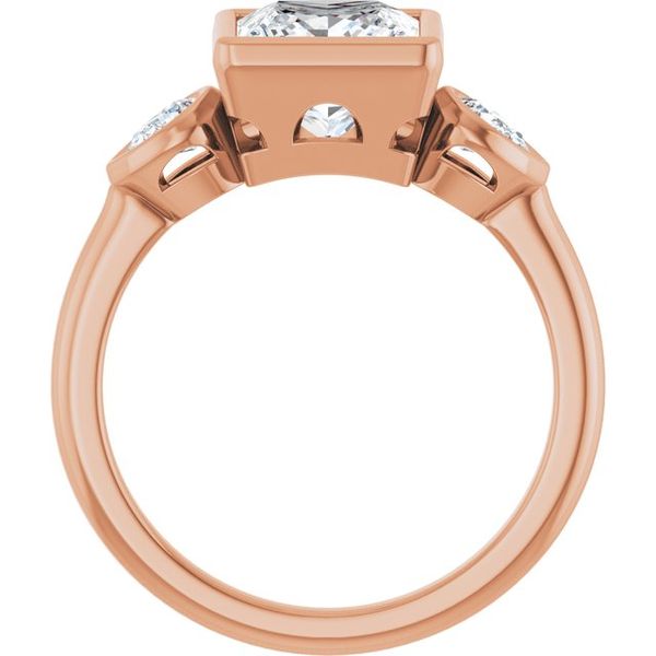 Bezel-Set Three-Stone Engagement Ring Image 2 Waddington Jewelers Bowling Green, OH
