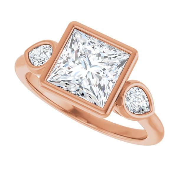 Bezel-Set Three-Stone Engagement Ring Image 5 Waddington Jewelers Bowling Green, OH
