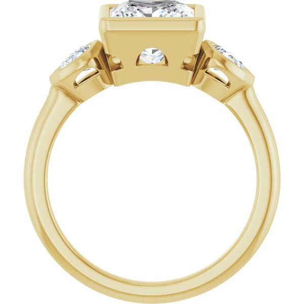 Bezel-Set Three-Stone Engagement Ring Image 2 Blue Water Jewelers Saint Augustine, FL