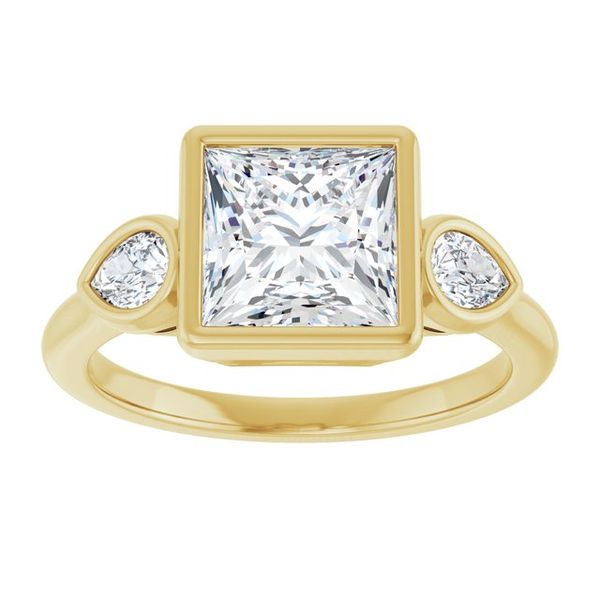 Bezel-Set Three-Stone Engagement Ring Image 3 Blue Water Jewelers Saint Augustine, FL