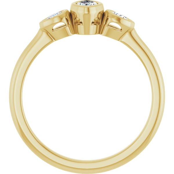 Bezel-Set Three-Stone Engagement Ring Image 2 Leitzel's Jewelry Myerstown, PA