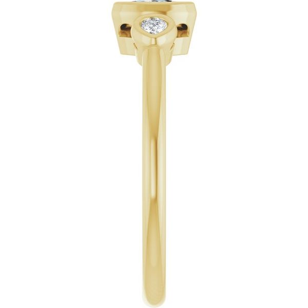 Bezel-Set Three-Stone Engagement Ring Image 4 Leitzel's Jewelry Myerstown, PA