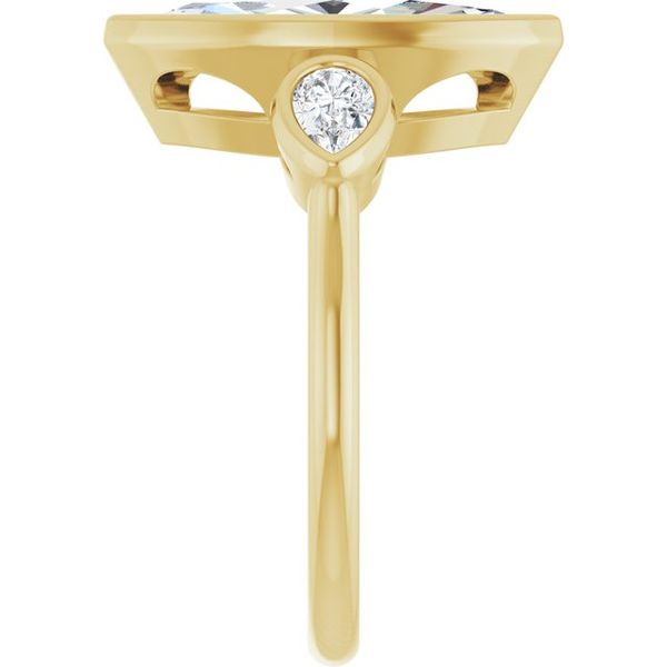Bezel-Set Three-Stone Engagement Ring Image 4 Waddington Jewelers Bowling Green, OH