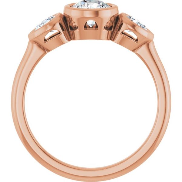 Bezel-Set Three-Stone Engagement Ring Image 2 Waddington Jewelers Bowling Green, OH
