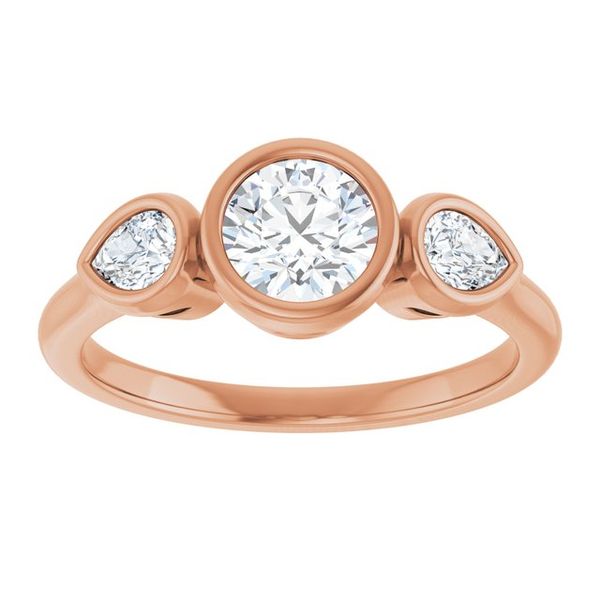 Bezel-Set Three-Stone Engagement Ring Image 3 Waddington Jewelers Bowling Green, OH