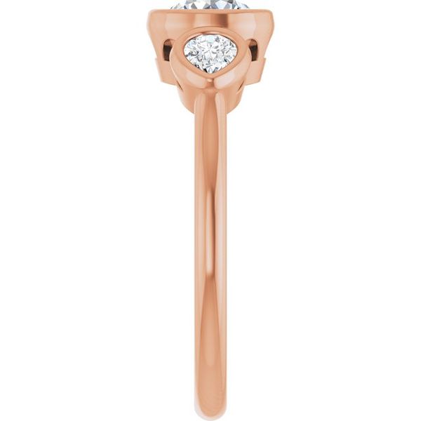 Bezel-Set Three-Stone Engagement Ring Image 4 Waddington Jewelers Bowling Green, OH
