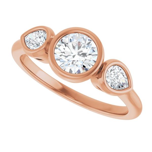 Bezel-Set Three-Stone Engagement Ring Image 5 Waddington Jewelers Bowling Green, OH